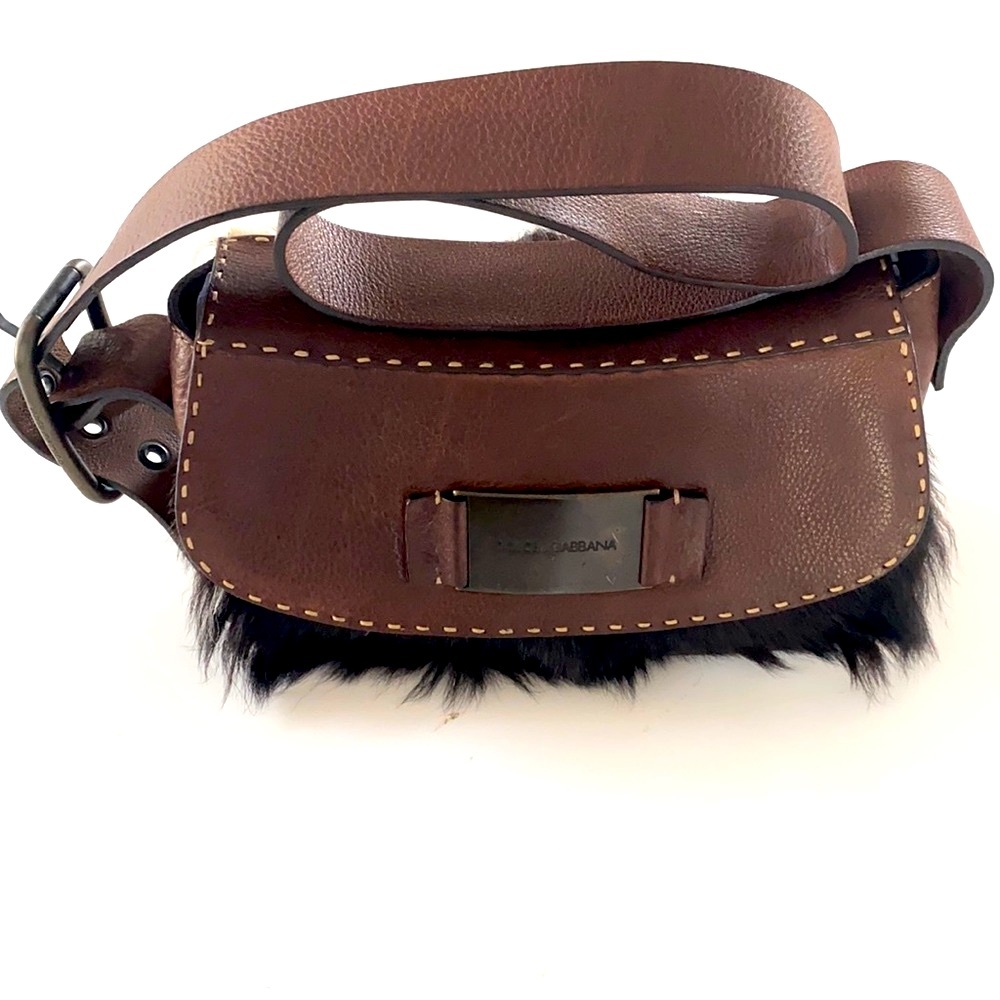 Vintage Dolce and Gabbana Leather & Fur Bag